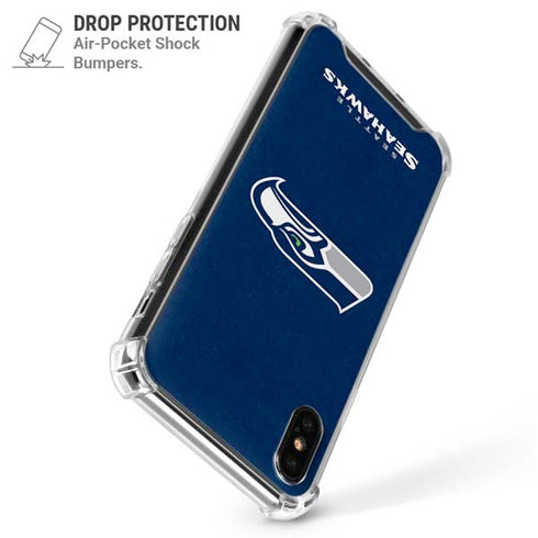 NFL Seattle Seahawks Distressed iPhone XS Max Clear Case